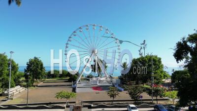 Ferris Wheel On St Paul's Seafront, Drone Point Of View, Part1