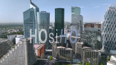 Panoramic Drone Shot Of La Defense Business District