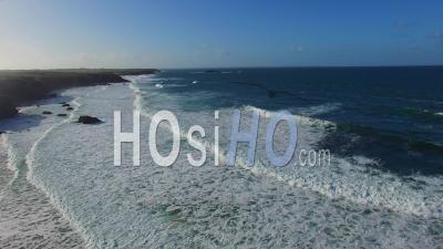 Ocean Waves In Brittany - France - Video Drone Footage