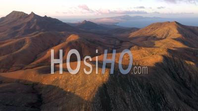 Spain, Canary Islands, Fuerteventura, Mount Cardon And Volcanic Landscape, Jandia Peninsula - Video Drone Footage