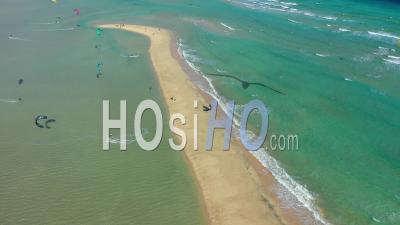Spain, Canary Islands, Fuerteventura, Jandia Peninsula, Playas De Sotavento - Video Drone Footage