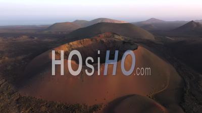 Spain, Canary Islands, Lanzarote, Volcanos In Timanfaya National Park - Video Drone Footage