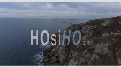 Rocky Coastline Nearby Douarnenez - Video Drone Footage