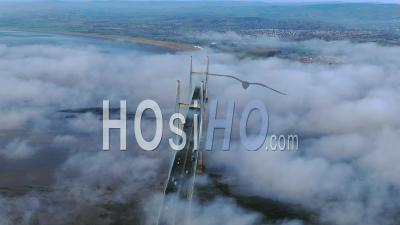 Deuxième Pont Severn, Rivière Severn, Gloucestershire, Angleterre - Vidéo Par Drone