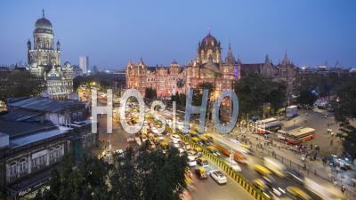 India, Mumbai, Maharashtra, Chhatrapati Terminus Railway Station, Victoria Terminus