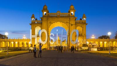 India, Karnataka, Mysore, City Palace, Gateway To The Maharaja's Palace