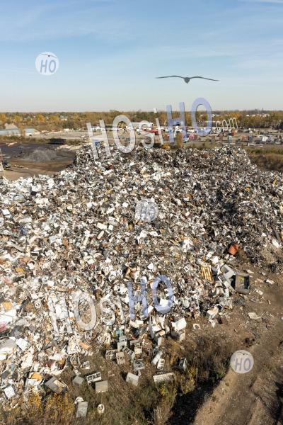 Metal Recycling Scrap Yard - Aerial Photography