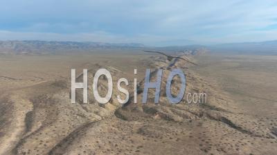 Beautiful Aerial Over The San Andreas Earthquake Fault On The Carrizo Plain In Central California - Video Drone Footage
