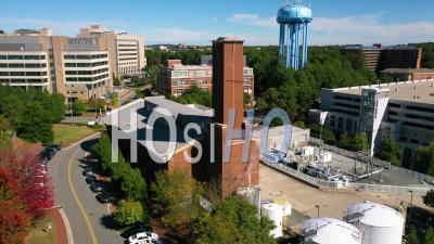 2022 - Rising Aerial Over The University Of North Carolina Campus At Chapel Hill - Video Drone Footage
