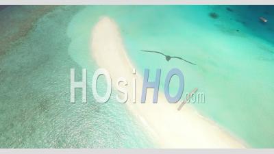 A Bird's-Eye-View Shows A Sand Island On Maldives - Video Drone Footage