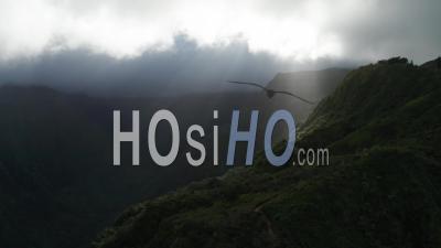  Rayons Divins Sur Une Vallée Et Des Montagnes Luxuriantes, Maui, Hawaii - Vidéo Par Drone