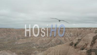 Large Canyon And Cliff Edge At Afternoon In The Badlands, South Dakota, Usa - Video Drone Footage