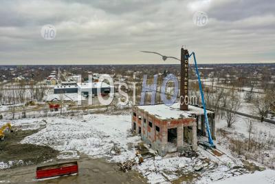 Continental Motors Auto Plant Demolished - Aerial Photography
