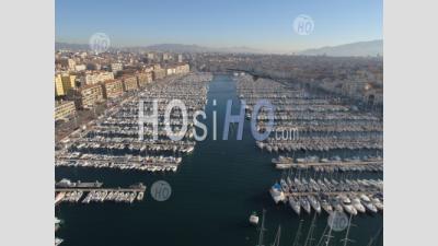 General View Of The Old Port, Marseille, Bouches-Du-Rhone, France - Aerial Photography