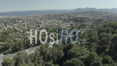 Picturesque Hilly Commune Of Le Cannet, Alpes-Maritime, France - Video Drone Footage