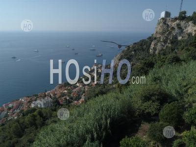The Village Of Roquebrune Cap Martin, Unesco World Heritage Site, Alpes-Maritimes, France - Aerial Photography