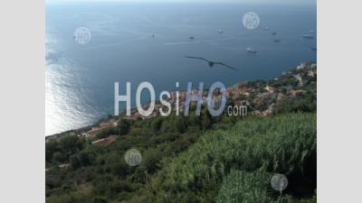 The Village Of Roquebrune Cap Martin, Unesco World Heritage Site, Alpes-Maritimes, France - Aerial Photography