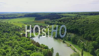 Fouillebroc Valley, Lisors, Eure, France - Drone Point Of View