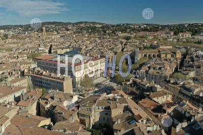 Aix En Provence, City Centre, Cours Mirabeau, Bouches-Du-Rhone, France - Aerial Photography