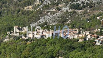 Canyon Gorges Du Loup, Greolieres Village, Alpes Maritimes, France - Video Drone Footage