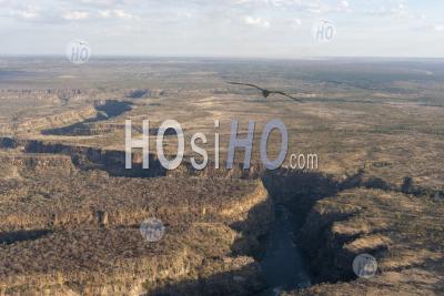 Vue Aérienne Des Chutes Victoria Sur Le Fleuve Zambèze - Photographie Aérienne Par Hélicoptère