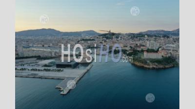Marseille, Euromediterranean Area, Grand Port Maritime, Fort Saint Jean Classified As A Historical Monument, The Old Port, Palais Du Pharo And Anse Du Pharo, Bouches-Du-Rhone, France - Aerial Photography