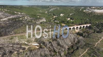 Survol Des Chemins De Fer Près De La Région De Martigues, Bouches-Du-Rhône, France - Vidéo Par Drone