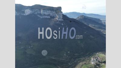 Vercors Regional Natural Park From The Caverns Of Choranche, Panorama On The Presles Cliffs, Drome, France - Aerial Photography