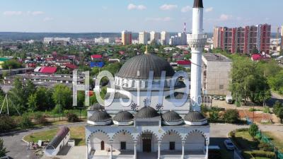 Aerial View Of Mosque In The City Of Verkhnyaya Pyshma. Russia - Video Drone Footage