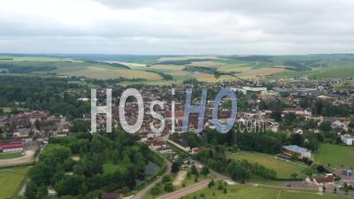 Chablis Town And Grand Cru Vineyards In Burgundy - Video Drone Footage
