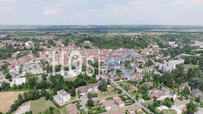 Panoramic View Of The Town Of Beaurepaire - Video Drone Footage
