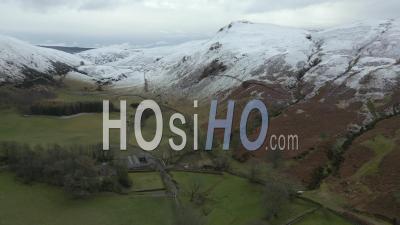 Glendevon With A Snow-Capped Ben She In The Background - Video Drone Footage