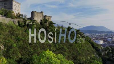 Aerial View Of Strong House Of Rabot Near Grenoble - Video Drone Footage