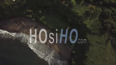 Aerial Shot Of Ricefield Above The Ocean - Video Drone Footage