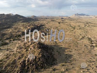 Namibgrens Campsite, Camping Between Large Granite Boulders, Namibia - Aerial Photography