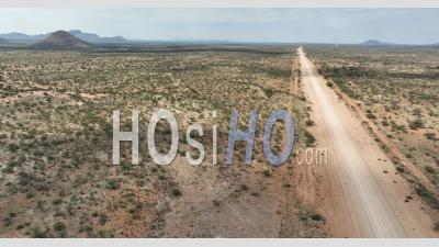 Desert Road C24 Nearby Rehoboth, Namibia - Video Drone Footage