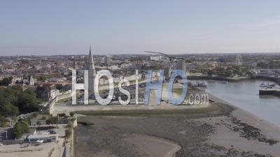 Drone View Of La Rochelle, Lantern Tower, Chain Tower, Saint-Nicolas Tower, The Old Port
