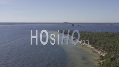 Drone View Of Carcans Maubuisson, The Lake, Domaine De Bombannes