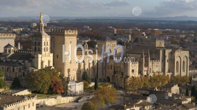 Cathedral Des Doms And The Palace Of The Popes, In Autumn - Photo Drone 
