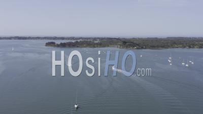 Drone View Of Locmariaquer, A Passenger Boat