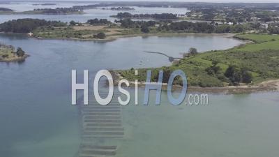 Drone View Of Arzon, Oyster Beds, Palisse Tip