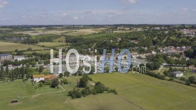 Drone View Of Mortagne Sur Gironde, The Port, The Village