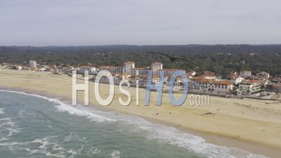 Drone View Of Soorts Hossegor, The Ocean, The Plage Sud, The Village