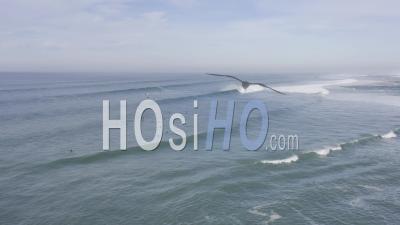 Drone View Of Soorts Hossegor, The Ocean, Waves, Surfers