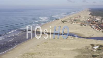 Drone View Of Contis-Plage, The Courant De Contis, The Dunes, The Village, The Beach, The Ocean