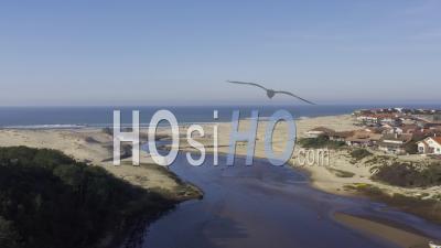 Vidéo Par Drone De Contis-Plage, Le Courant De Contis, Le Village, Les Dunes