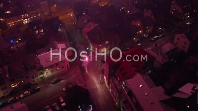 Fireworks Display Over Reykjavik On New Year Eve Night, Iceland - Video Drone Footage