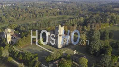 Drone View Of Chateau Fort De Roquetaillade