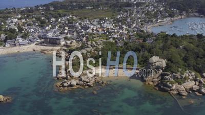 Vidéo Par Drone De Ploumanac'h, Rocher Castel Braz, Plage De La Bastille, Plage Saint Guirec, Le Port