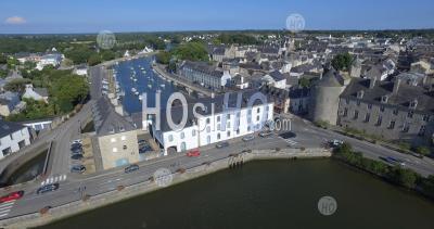 Survol De La Ville De Pont Abbe, Bretagne, France - Photo Drone